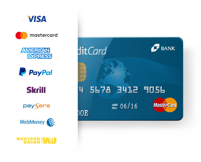 Už OWEXX hosting teikiamas paslaugas galite atsiskaityti įvairiomis mokėjimo sistemomis naudojamomis visame pasaulyje. „Visa“, „Mastercard“, „American Express“, „PayPal“, „Skrill“, „Paysera“, „WebMoney“, „Western Union“ ir kt.